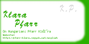 klara pfarr business card